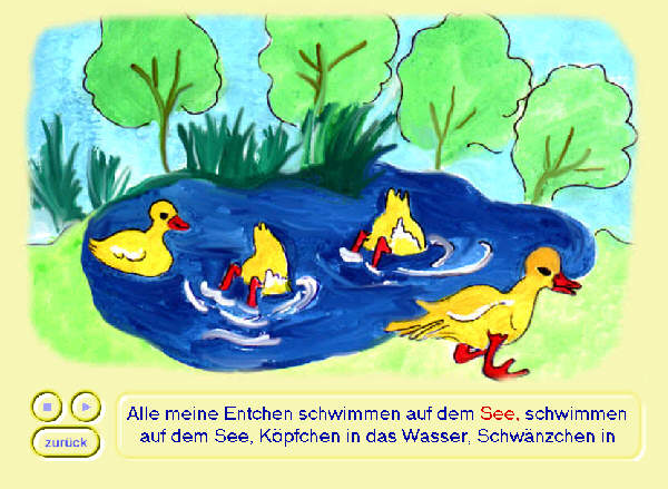 Screenshot vom Programm: Kinderliederbuch Lite
