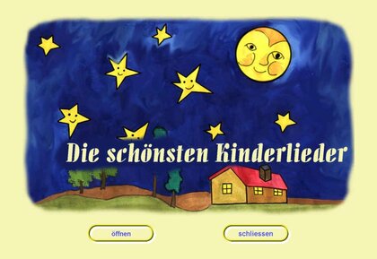 Screenshot des Kinderliederbuchs für den Computer