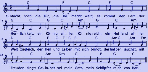 Macht hoch die T&uuml;r - Noten